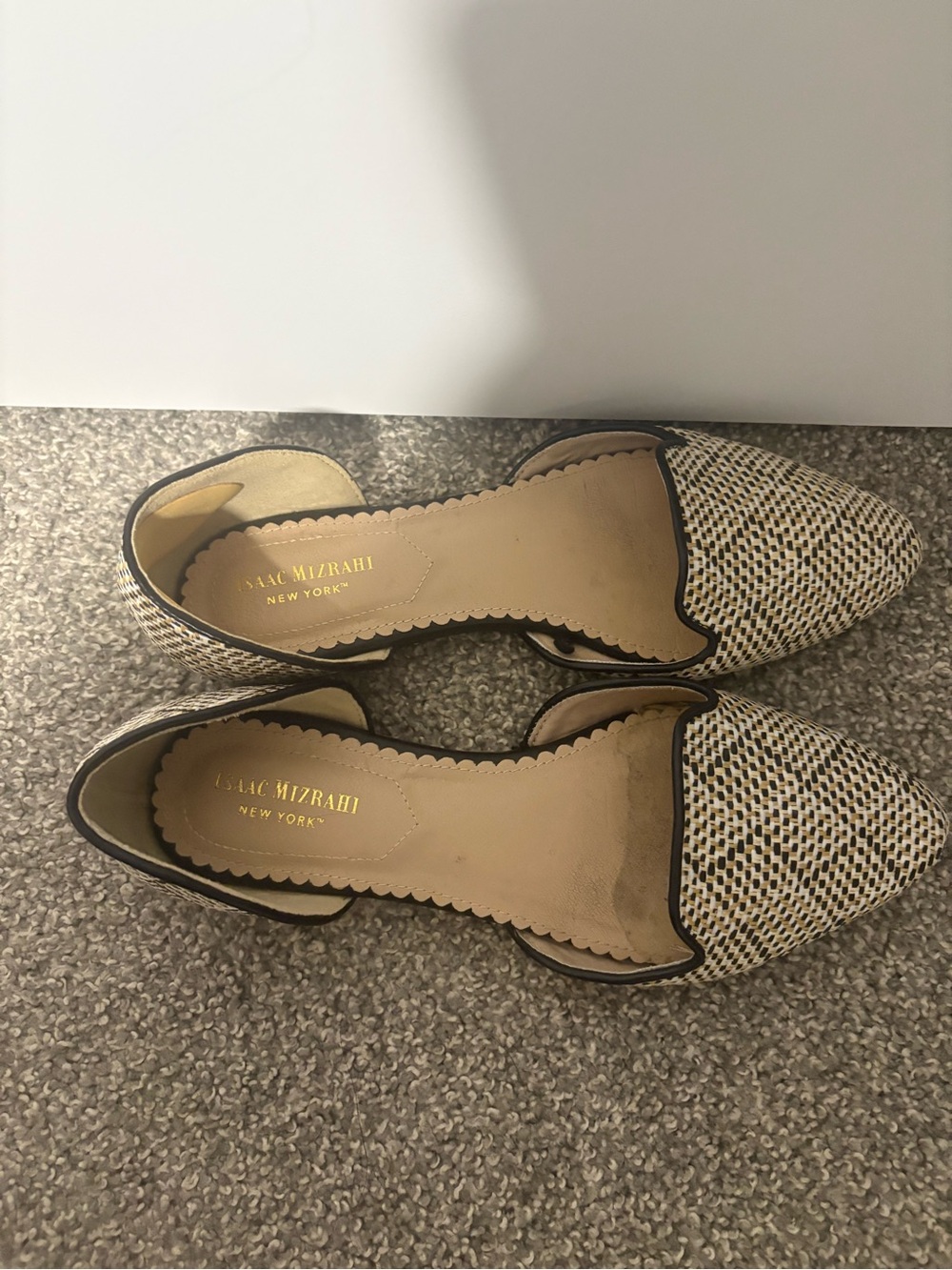 Isaac Mizrahi Cream Woven D'orsay Flats Women's Size 7 - Picture 5 of 13